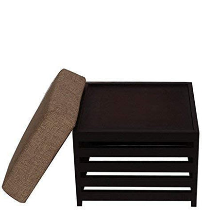 Wooden Cushion Stool for Living Room | Side Stool | Table for Bedroom | Stool with Storage | Table for Sitting | Stool for- Dressing Table,Bedside,Home,Office, Balcony