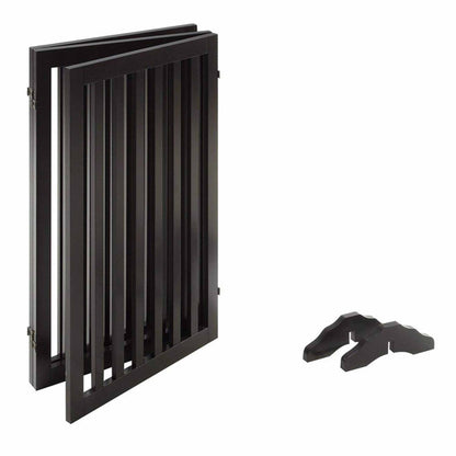 Modern Freestanding Foldable Pet Gate | Kids  &  Pets Safety Gate Partition | with a Pair of Support Feet Indoor Foldable Dog Fence for Stairs, Hallways or Doorways (4 Panel) (3 feet)