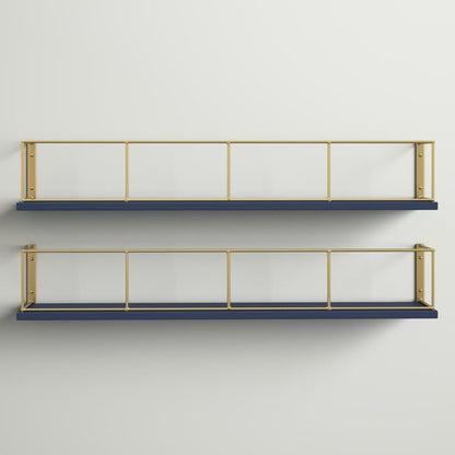 Floating Wall Shelf: Modern and Versatile Storage Solution Bathroon Rack Adjustable Wall Shelf: Customize Your Storage Space (Golden Blue)
