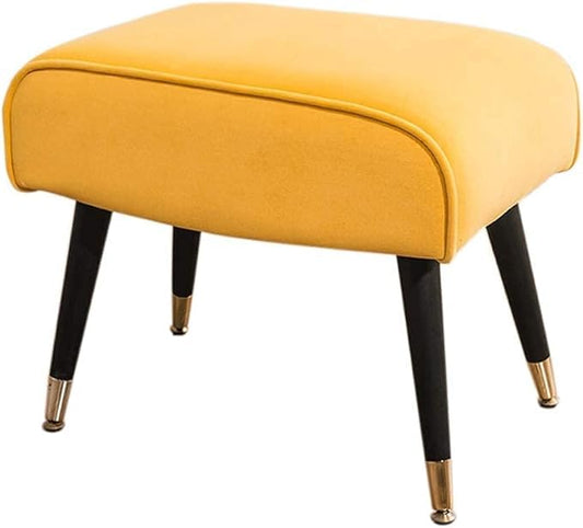 Modren Ottman | Footrest for Living Room Home & Office | Bench Seat Stool Fabric Velet, Shoe Change Bench, (Yello)