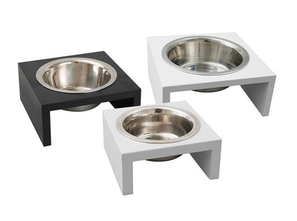 Modern Elevate Dog Bowl Stand Beautiful Raised Pet Feeder Bowl Stand for Providing Food and Water to Beloved for Small Breed Dog Puppies&Cats (Blue),Wood
