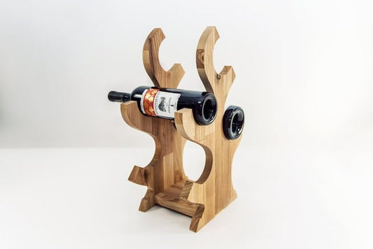 Belief Wooden Tabletop Wine Bottle Rack - Elegant Countertop Storage for Bottles, Durable Wine Bottle Holder Stand, Perfect for Home & Kitchen Decor