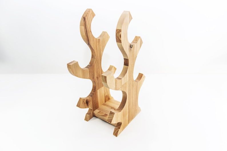Belief Wooden Tabletop Wine Bottle Rack - Elegant Countertop Storage for Bottles, Durable Wine Bottle Holder Stand, Perfect for Home & Kitchen Decor