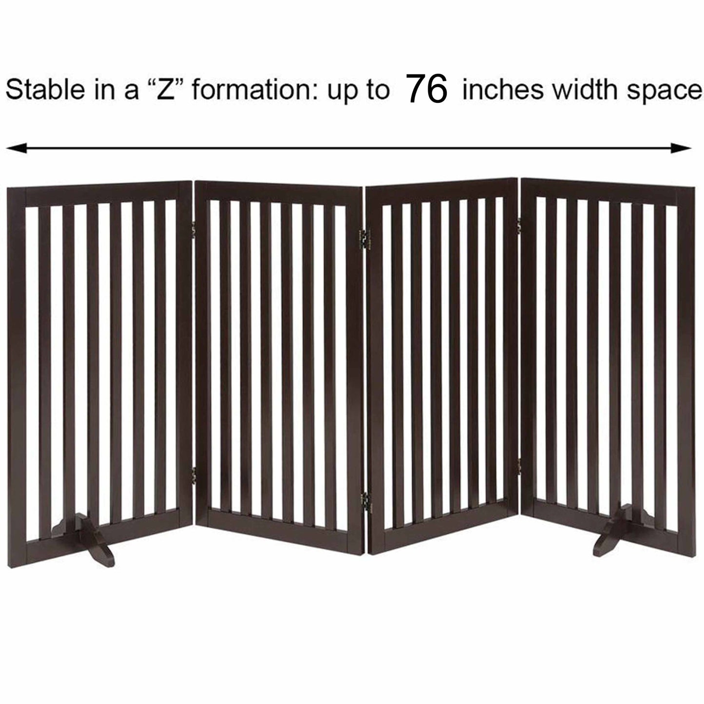 Modern Freestanding Foldable Pet Gate | Kids  &  Pets Safety Gate Partition | with a Pair of Support Feet Indoor Foldable Dog Fence for Stairs, Hallways or Doorways (4 Panel) (3 feet)