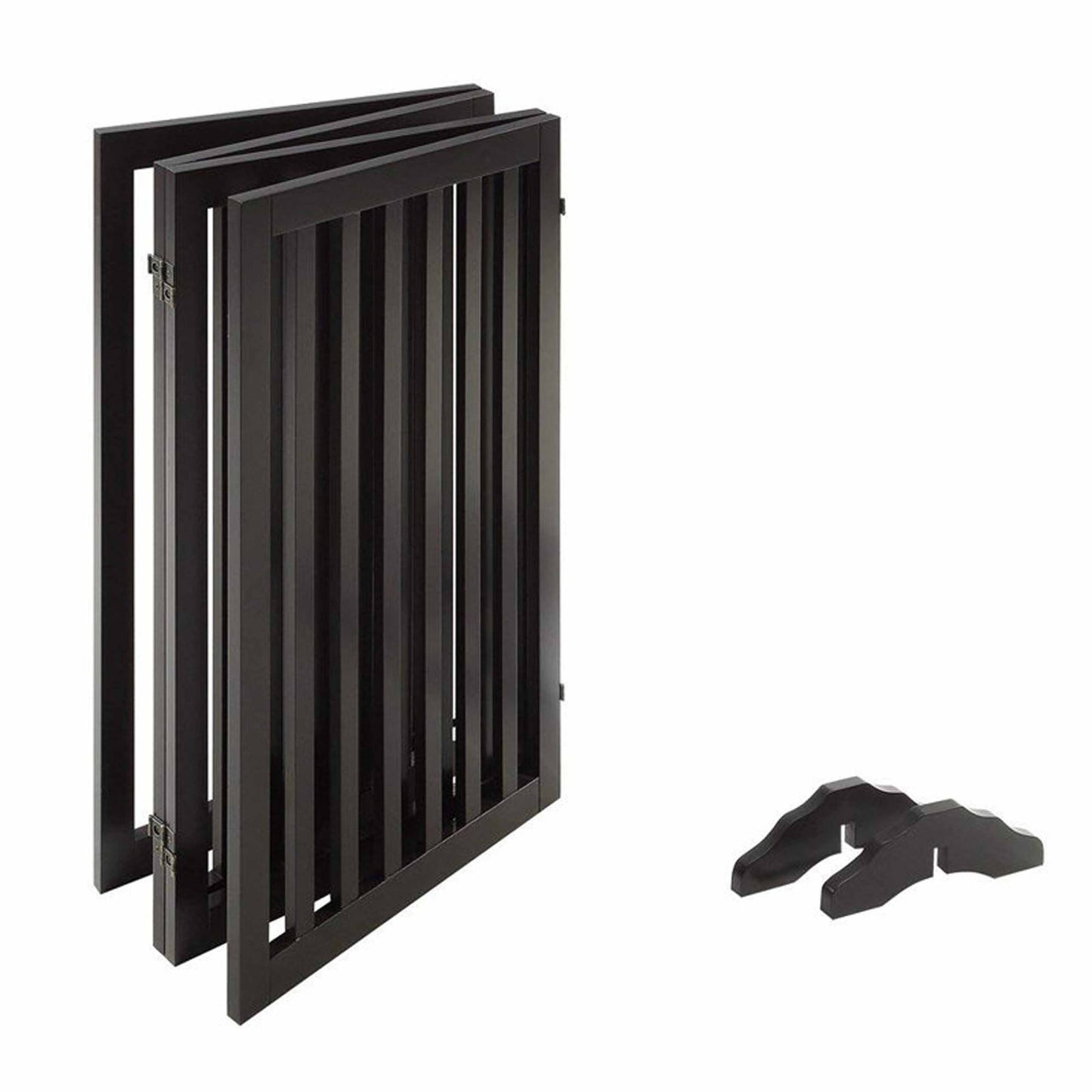 Modern Freestanding Foldable Pet Gate | Kids  &  Pets Safety Gate Partition | with a Pair of Support Feet Indoor Foldable Dog Fence for Stairs, Hallways or Doorways (4 Panel) (3 feet)
