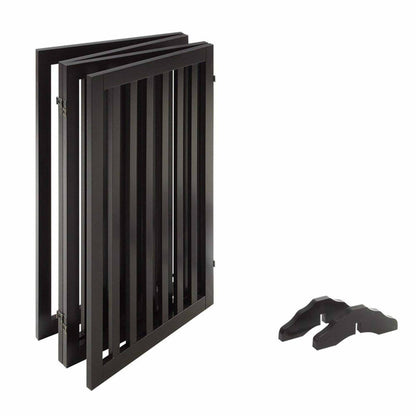 Modern Freestanding Foldable Pet Gate | Kids  &  Pets Safety Gate Partition | with a Pair of Support Feet Indoor Foldable Dog Fence for Stairs, Hallways or Doorways (4 Panel) (3 feet)