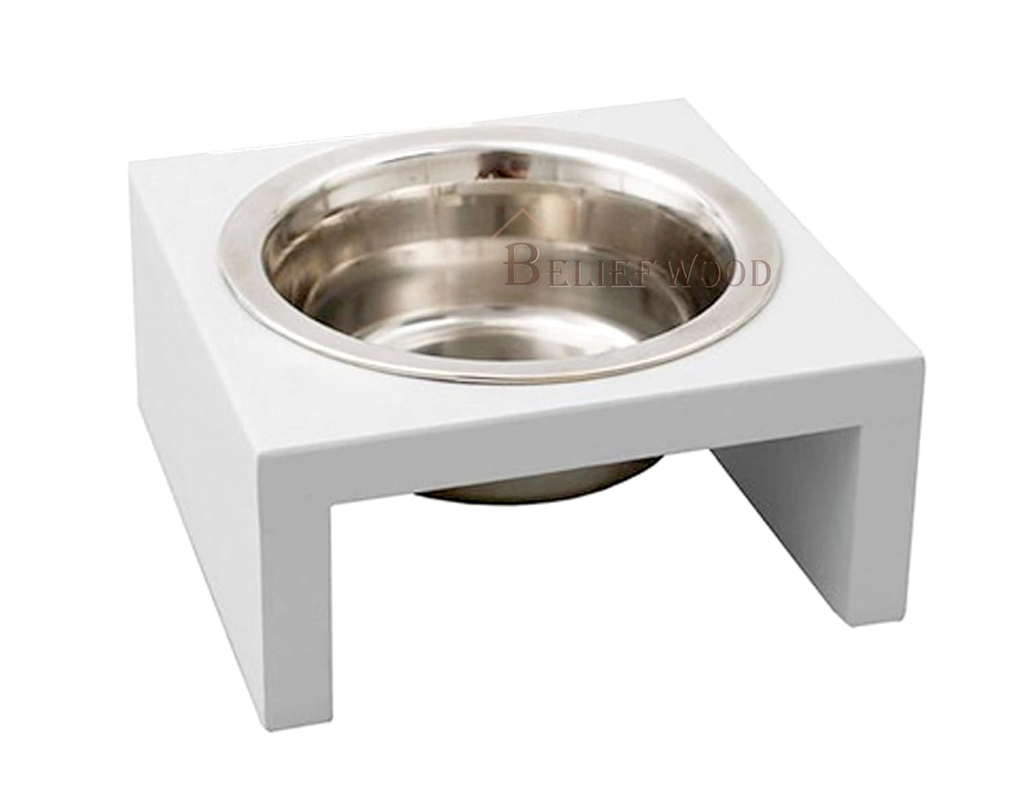 Modern Elevate Dog Bowl Stand Beautiful Raised Pet Feeder Bowl Stand for Providing Food and Water to Beloved for Small Breed Dog Puppies&Cats (White)