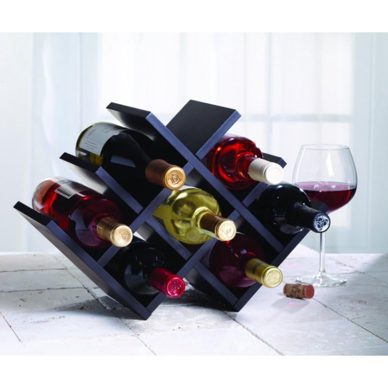 Modern Wooden Tabletop Wine Rack - Organize Your Collection