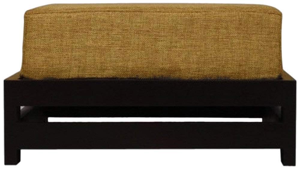 Wooden Stool For Kitchen | Low Height Ottoman Stool With Cushion For Living Room | Sheesham Wood, Warm Chestnut, 38 Centimeters, Bloom Beauty, Brown