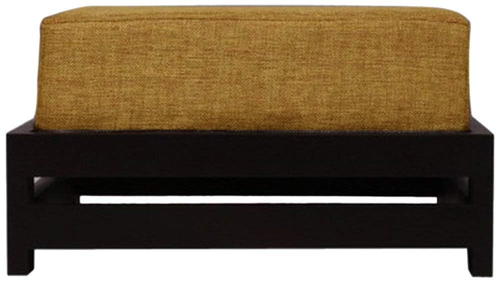 Wooden Stool For Kitchen | Low Height Ottoman Stool With Cushion For Living Room | Sheesham Wood, Warm Chestnut, 38 Centimeters, Bloom Beauty, Brown