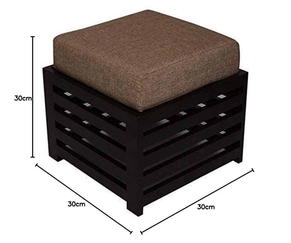 Wooden Cushion Stool for Living Room | Side Stool | Table for Bedroom | Stool with Storage | Table for Sitting | Stool for- Dressing Table,Bedside,Home,Office, Balcony