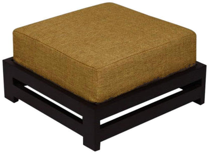 Wooden Stool For Kitchen | Low Height Ottoman Stool With Cushion For Living Room | Sheesham Wood, Warm Chestnut, 38 Centimeters, Bloom Beauty, Brown