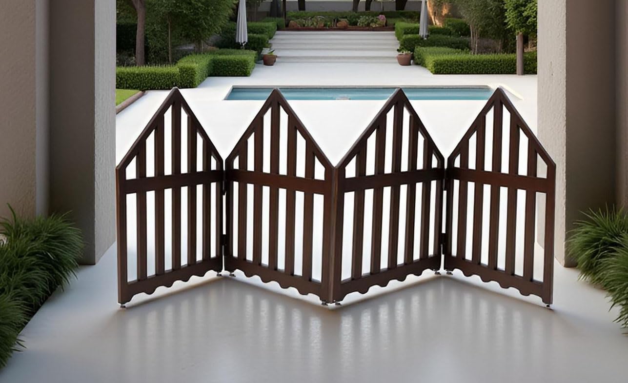 Pet Barriier Portable Safety Gate | Indoor Barrier | Room Divider for Pets and Baby | Dog Fence Partition for Living Room Bedroom (4 Panel)