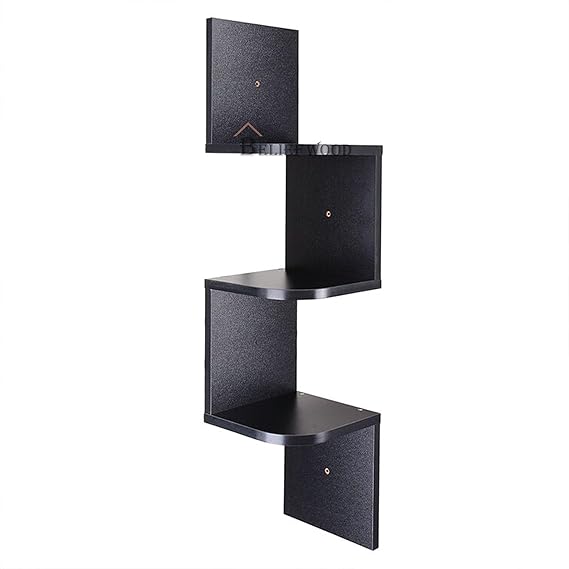 Modern Wall Corner Zig Zag Wall Shelf Corner Hanging Shelf for Living Room Stylish Floating Home Wall Decor Storage Rack Shelve for Home & Offices (Small, White)