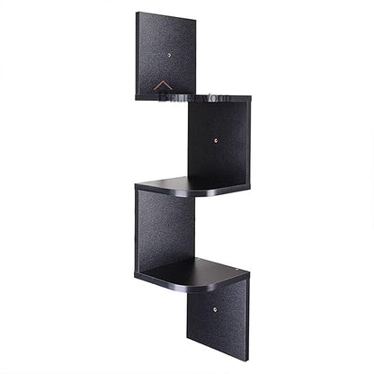 Modern Wall Corner Zig Zag Wall Shelf Corner Hanging Shelf for Living Room Stylish Floating Home Wall Decor Storage Rack Shelve for Home & Offices (Small, White)