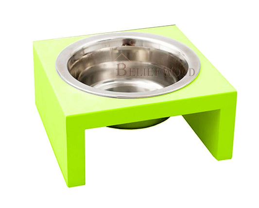 Modern Elevate Dog Bowl Stand Beautiful Raised Pet Feeder Bowl Stand for Providing Food and Water to Beloved for Small Breed Dog Puppies&Cats (Yellow)