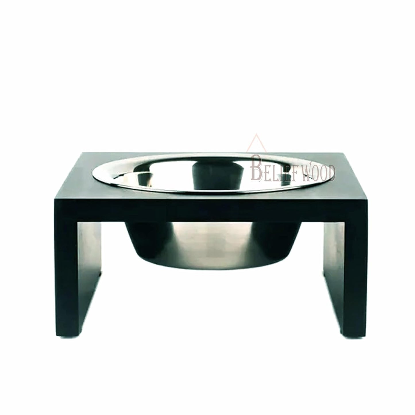Modern Elevate Dog Bowl Stand Beautiful Raised Pet Feeder Bowl Stand for Providing Food and Water to Beloved for Small Breed Dog Puppies&Cats (Black)