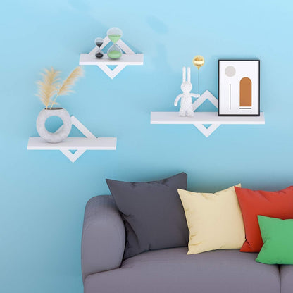 White Floating Shelf, 3 Sets of White Wall-Mounted Shelves, Modern Home Decoration Storage Shelf, with Invisible Accessories, Bedroom, Office, Living Room, Kitchen, etc