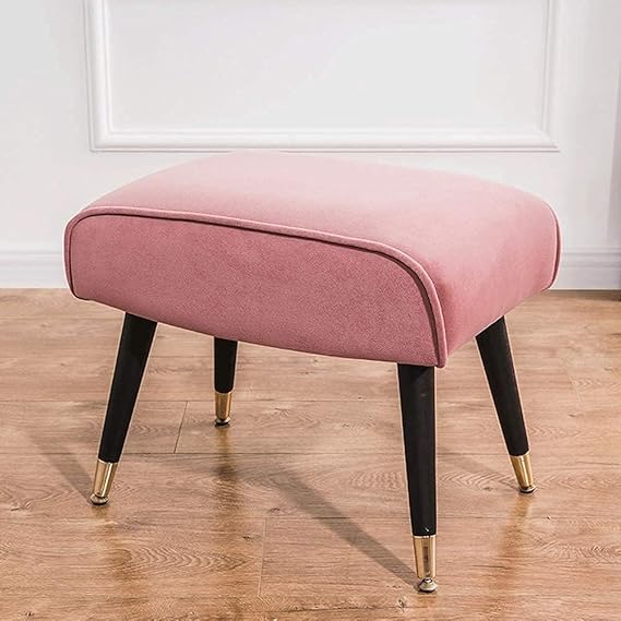 Modren Ottman | Footrest for Living Room Home & Office | Bench Seat Stool Fabric Velet, Shoe Change Bench, (Pinck)