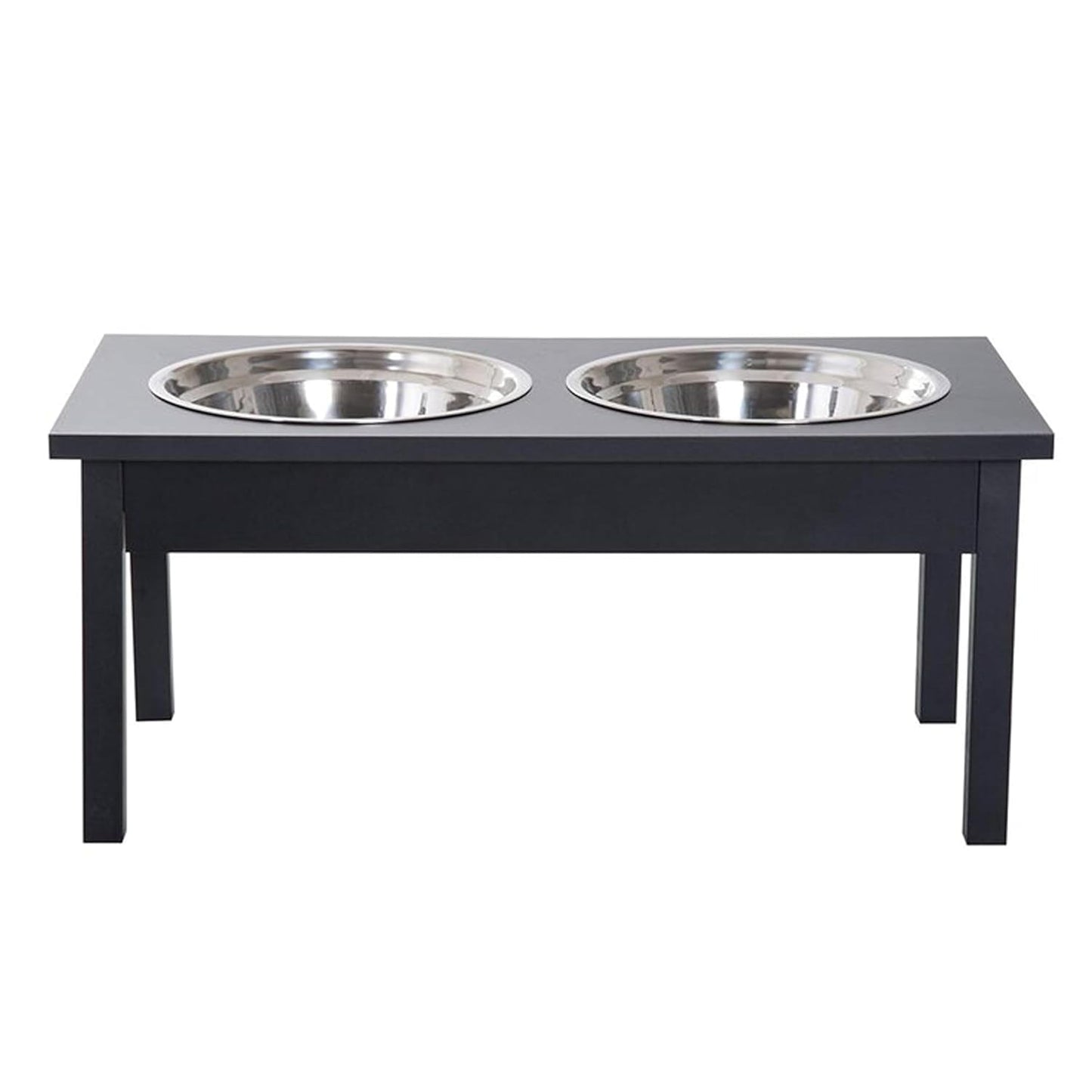 Elevated Dog Bowl Stand for Food and Water Dog Feeding Stand Pet Food and Water Bowls Large and Small Dogs Ideal for Better Digestion and Posture (Black)