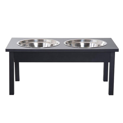 Elevated Dog Bowl Stand for Food and Water Dog Feeding Stand Pet Food and Water Bowls Large and Small Dogs Ideal for Better Digestion and Posture (Black)