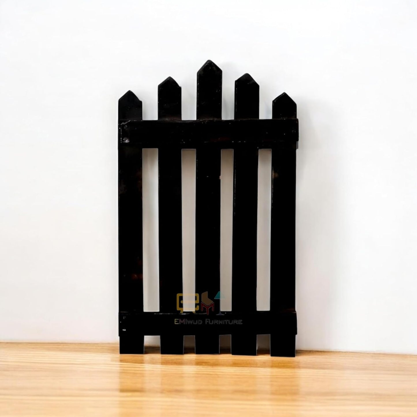 Portable Pet Safety Gate | Indoor Wooden Pet Barrier | Room Divider for Pets and Baby | Dog Fence partition for Living Room Bedroom (Black, Standard)