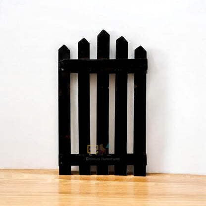 Portable Pet Safety Gate | Indoor Wooden Pet Barrier | Room Divider for Pets and Baby | Dog Fence partition for Living Room Bedroom (Black, Standard)