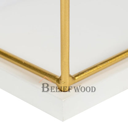 Floating Wall Shelf: Modern and Versatile Storage Solution Bathroon Rack Adjustable Wall Shelf: Customize Your Storage Space (Golden White) Visit the BELIEF WOOD Store