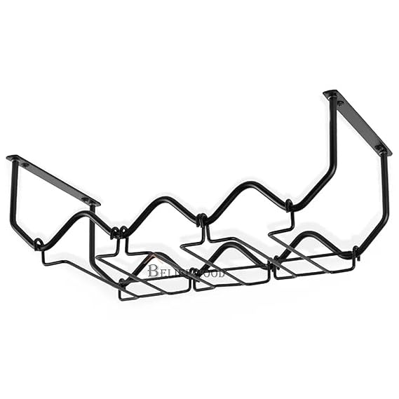 Iron Bottle Hanging Wine Bottle & Glass Rack Wine Rack Wine Bottle Holder Glass Hanging Rack Wine Bottle and Glass Holder Wine Bottle and Glass Rack