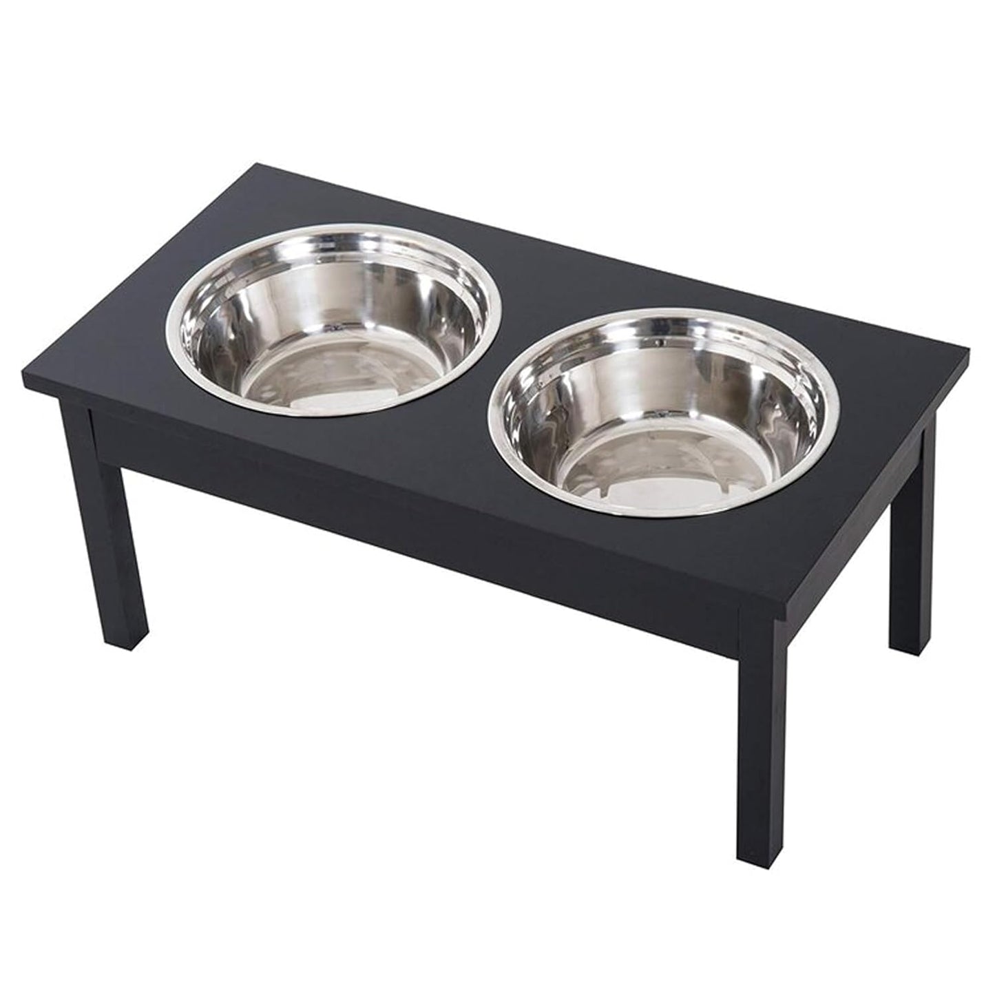 Elevated Dog Bowl Stand for Food and Water Dog Feeding Stand Pet Food and Water Bowls Large and Small Dogs Ideal for Better Digestion and Posture (Black)