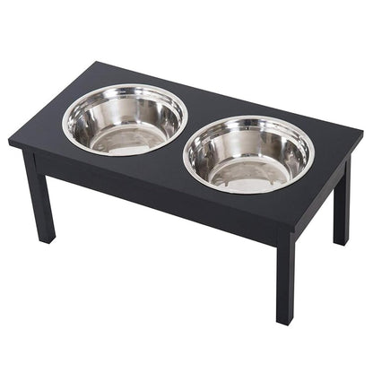 Elevated Dog Bowl Stand for Food and Water Dog Feeding Stand Pet Food and Water Bowls Large and Small Dogs Ideal for Better Digestion and Posture (Black)