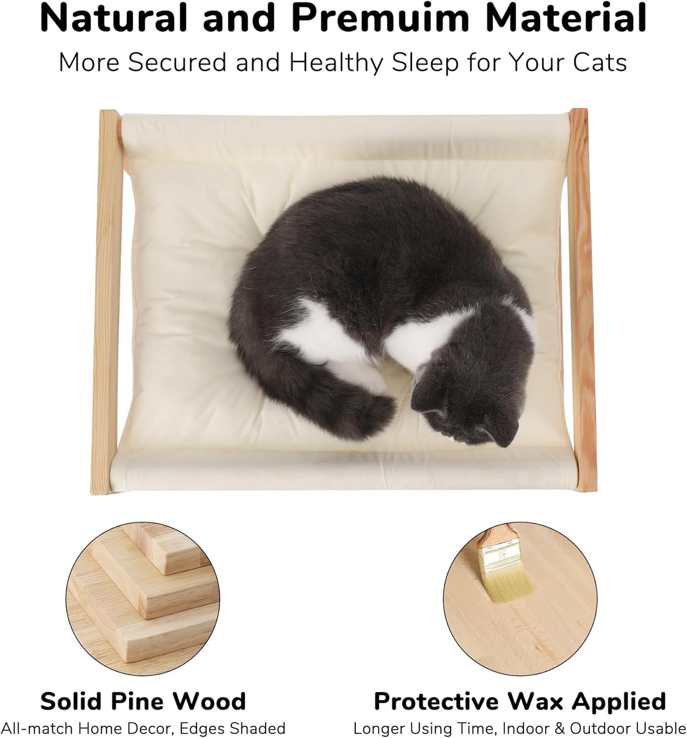 Natural Wooden Pet Bed | Comfortable & Stylish Bed for Dogs & Cats | Durable, Eco-Friendly & Non-Toxic Design | Ideal for All Ages