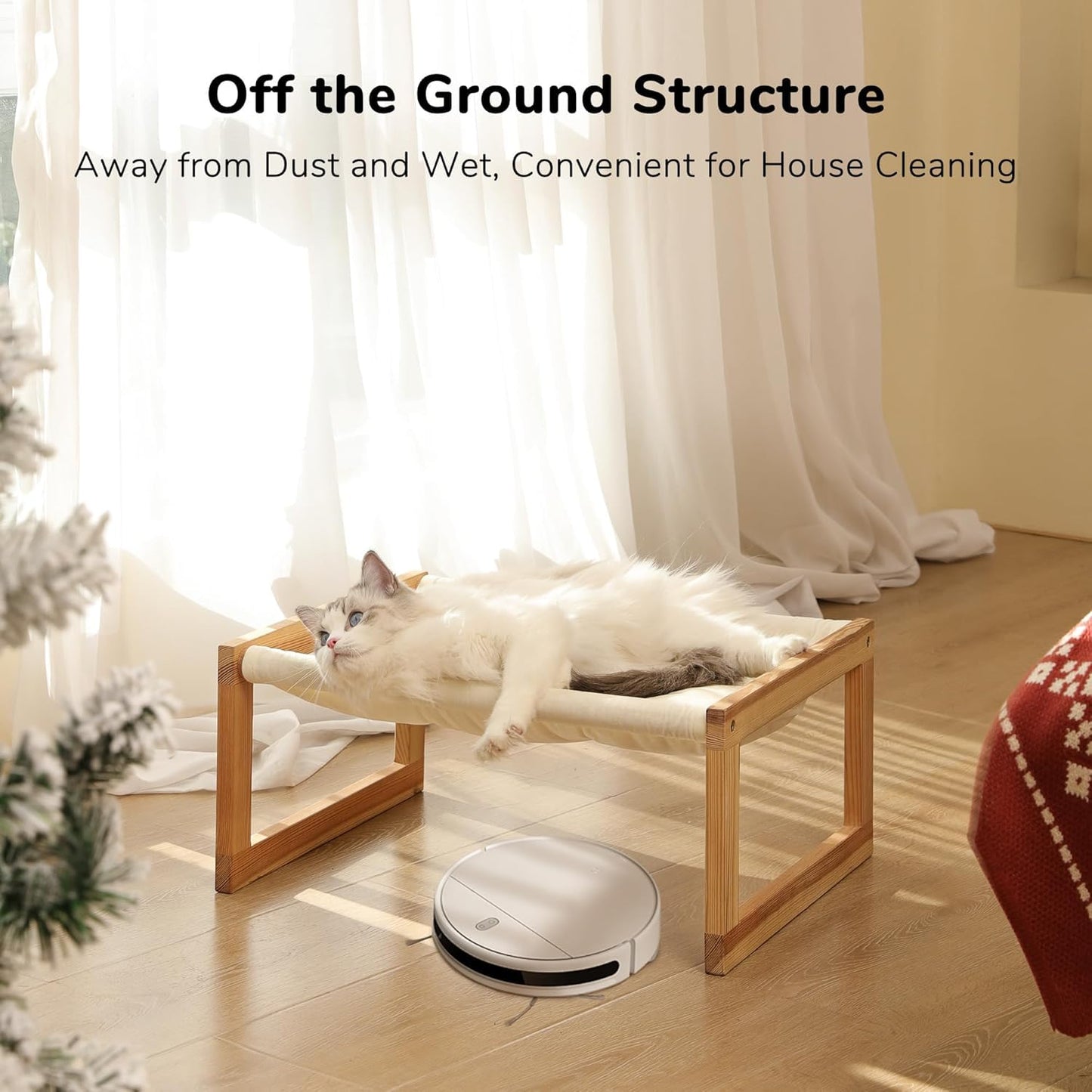 Natural Wooden Pet Bed | Comfortable & Stylish Bed for Dogs & Cats | Durable, Eco-Friendly & Non-Toxic Design | Ideal for All Ages