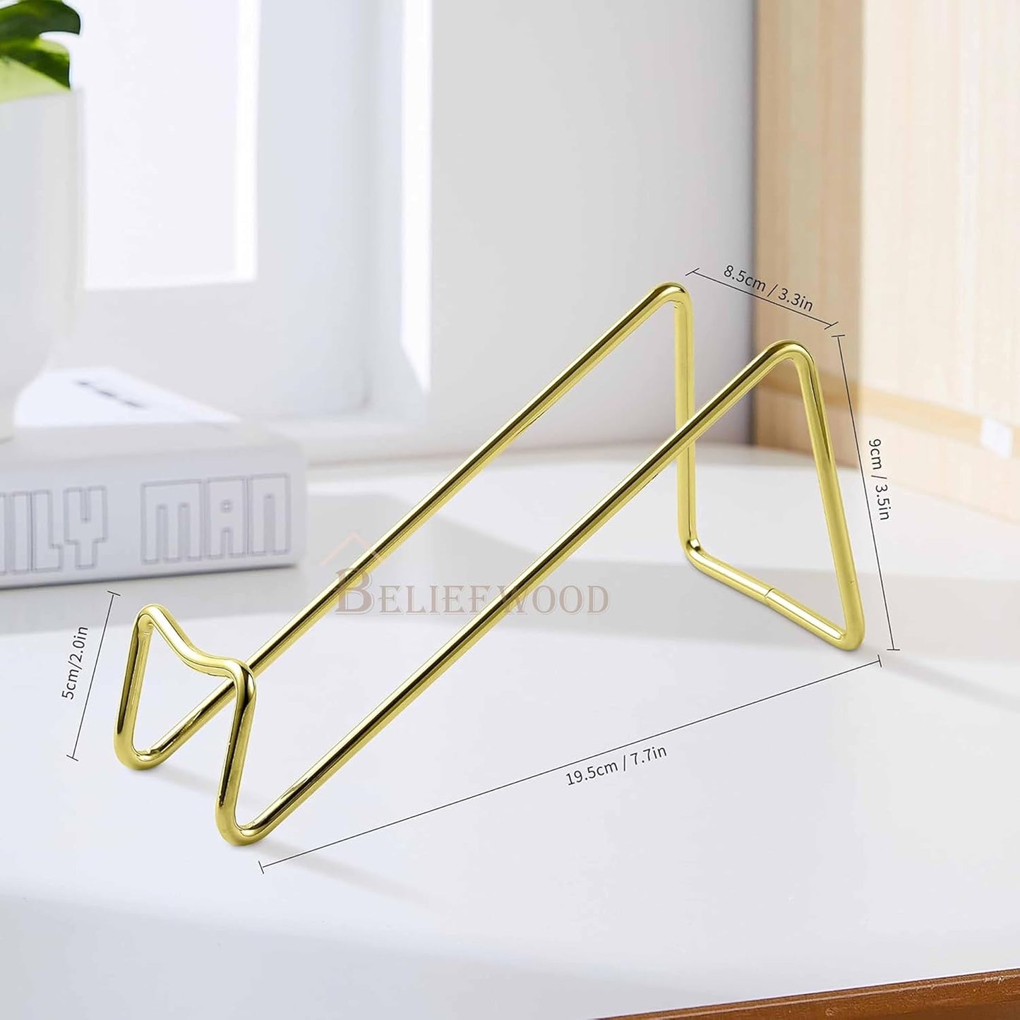 Modern Countertop Wine Rack – 4 Bottle Capacity, Gold Finish, Freestanding Tabletop Storage Organizer for Kitchen, Bar, Pantry, No Assembly Required (4, Golden)