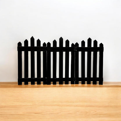 Portable Pet Safety Gate | Indoor Wooden Pet Barrier | Room Divider for Pets and Baby | Dog Fence partition for Living Room Bedroom (Black, Standard)