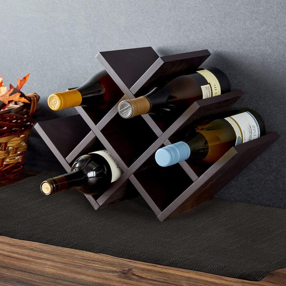 Modern Wooden Tabletop Wine Rack - Organize Your Collection
