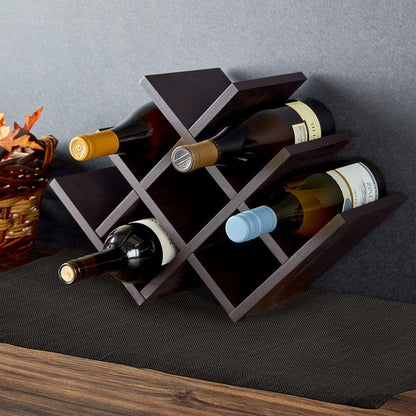 Modern Wooden Tabletop Wine Rack - Organize Your Collection
