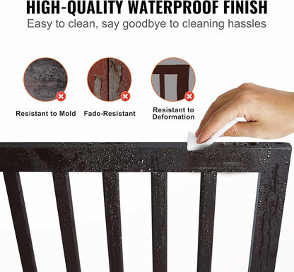 Freestanding Dog Gate | Foldable Wooden Pet Safety Gate for Dogs & Kids | Indoor Barrier with Support Feet for Stairs, Doorways, Hallways & Kitchens - 24" (Brown, 3 Panel)