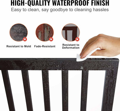 Freestanding Dog Gate | Foldable Wooden Pet Safety Gate for Dogs & Kids | Indoor Barrier with Support Feet for Stairs, Doorways, Hallways & Kitchens - 24" (Brown, 4 Panel)