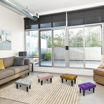 Ottoman Foot Rest, Velvet Small Ottoman Foot Stool with Legs Modern Footstool Ottomans for Living Room Entryway Office (Velvet-Grey)xperience