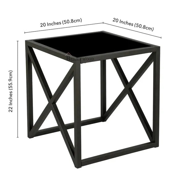 Modern Iron Stool Small Coffee Table Sofa Side Table End Table (Goldern Black)