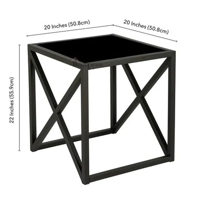 Modern Iron Stool Small Coffee Table Sofa Side Table End Table (Goldern Black)