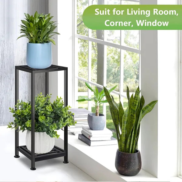 Plant Stand Indoor Outdoor Heavy Duty Wrought Iron Pedestal Stands Metal Plant Stand Decorative Flower Stand for Patio Garden Deck Living Room